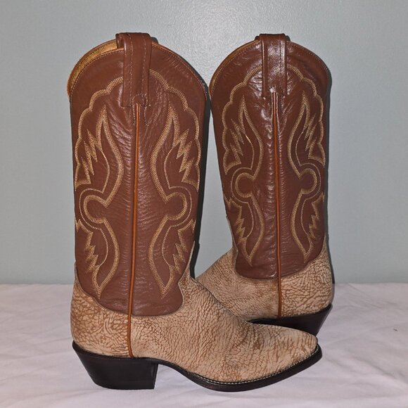 Women's Vintage Tony Lama Western Boots, Style X62615, Brown/Tan, W Size 6.5 - Picture 5 of 9